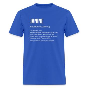 First Name Definition Name Janine - Men's T-Shirt - royal blue - Front - Jose (178cm)