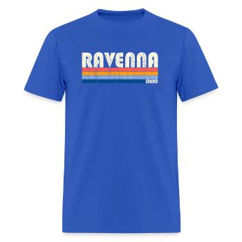 Vintage Retro 70S 80S Style Ville natale de Ravenne - T-shirt Homme - bleu royal - Devant - Jose (178cm)