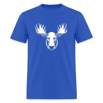 Moose head - Powerful wild animal motif - Men's T-Shirt - royal blue - Front - Jose (178cm)