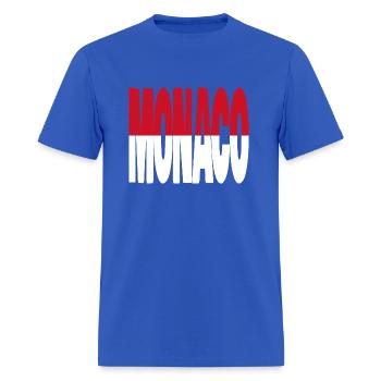 Monaco flag stencil - Men's T-Shirt - royal blue - Front - Jose (178cm)