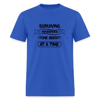 SOROIVING FATHERHOOD ONE BEER AT A TIME - Men's T-Shirt - royal blue - Front - Jose (178cm)