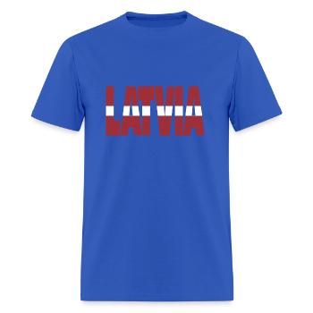 Latvia flag stencil - Men's T-Shirt - royal blue - Front - Jose (178cm)