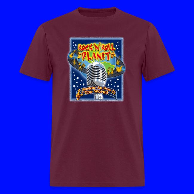 Rock'n'Roll Planet Full Color Retro Tee Design