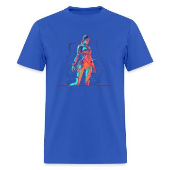 Cyberpunk Girl - Men's T-Shirt - royal blue - Front - Jose (178cm)