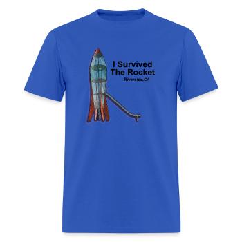 I survived the Rocket - Riverside CA Premium Scoop - Men's T-Shirt - royal blue - Front - Jose (178cm)