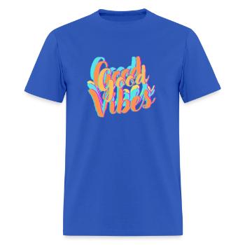 good vibes - Men's T-Shirt - royal blue - Front - Jose (178cm)