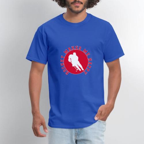 Hockey Makes Me Happy – Ice Hockey Fan Emblem - Men's T-Shirt