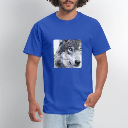 Wolf Face Triptych: Silent Alpha - Men's T-Shirt
