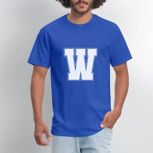 White Letter W – Varsity Alphabet Monogram - Men's T-Shirt