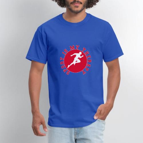 Sport Is My Therapy – Running Motivation Badge - Men's T-Shirt