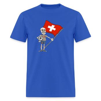 Suisse Fan / Swiss Skeleton - T-shirt Homme - bleu royal - Devant - Jose (178cm)
