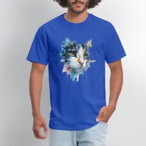 Watercolor cat face - Men's T-Shirt