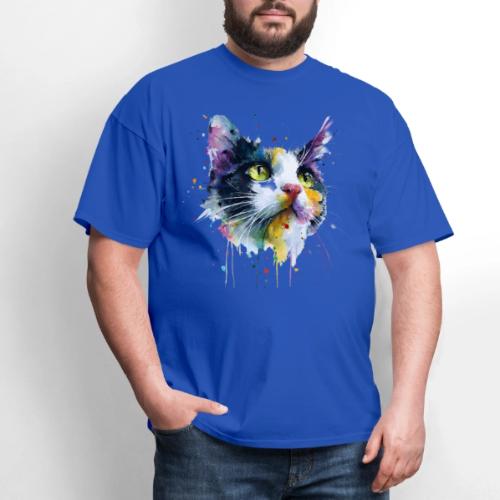 Cat: Painted Purr Expression - Men's T-Shirt