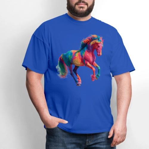 Colorful Paint Splatter Horse Art - Men's T-Shirt