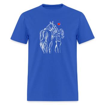 Horse Horseback Riding - Men's T-Shirt - royal blue - Front - Jose (178cm)