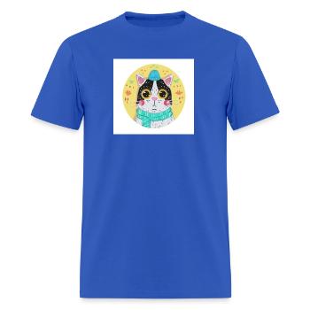 cat with hat - Men's T-Shirt - royal blue - Front - Jose (178cm)
