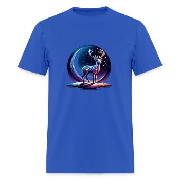 Mystical Deer Under Starry Night Sky - Men's T-Shirt - royal blue - Front - Jose (178cm)
