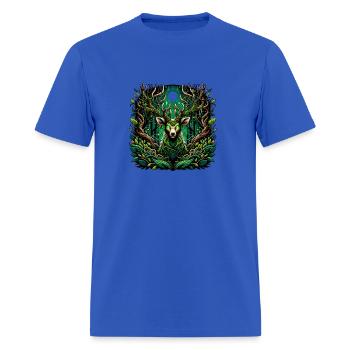 Mystical Forest Deer Under Moonlight Enchantment - Men's T-Shirt - royal blue - Front - Jose (178cm)