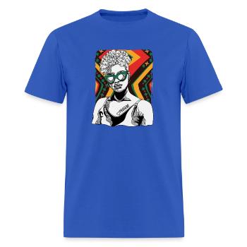 Femme avec tatouage Reggae - T-shirt Homme - bleu royal - Devant - Jose (178cm)