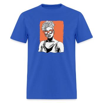 Femme avec tatouage Reggae - T-shirt Homme - bleu royal - Devant - Jose (178cm)
