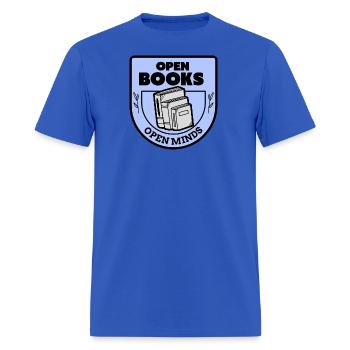 OPEN BOOKS OPEN MINDS - Men's T-Shirt - royal blue - Front - Jose (178cm)
