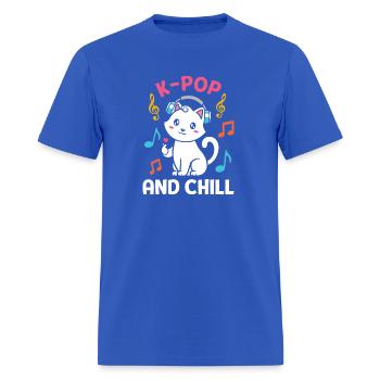 kpop and chill k pop music, korean pop music - Men's T-Shirt - royal blue - Front - Jose (178cm)