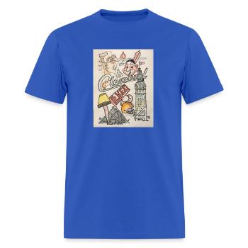 Cleveland Poster - Men's T-Shirt - royal blue - Front - Jose (178cm)