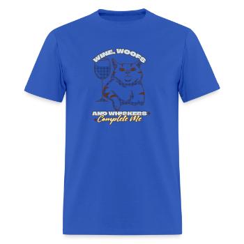 Wine Woofs and Whiskers - Men's T-Shirt - royal blue - Front - Jose (178cm)