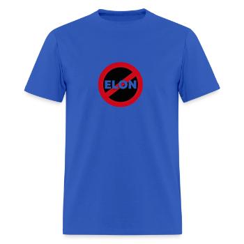 NO ELON Round anti Elon Musk sticker - Men's T-Shirt - royal blue - Front - Jose (178cm)