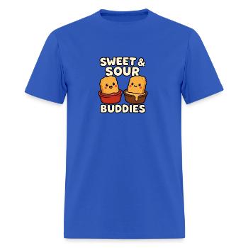 Sweet & Sour Buddies – Opposites That Click! - Men's T-Shirt - royal blue - Front - Jose (178cm)
