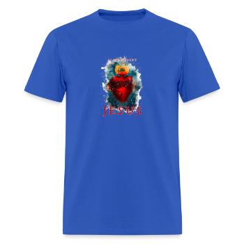 SACRED HEART OF JESUS - Men's T-Shirt - royal blue - Front - Jose (178cm)