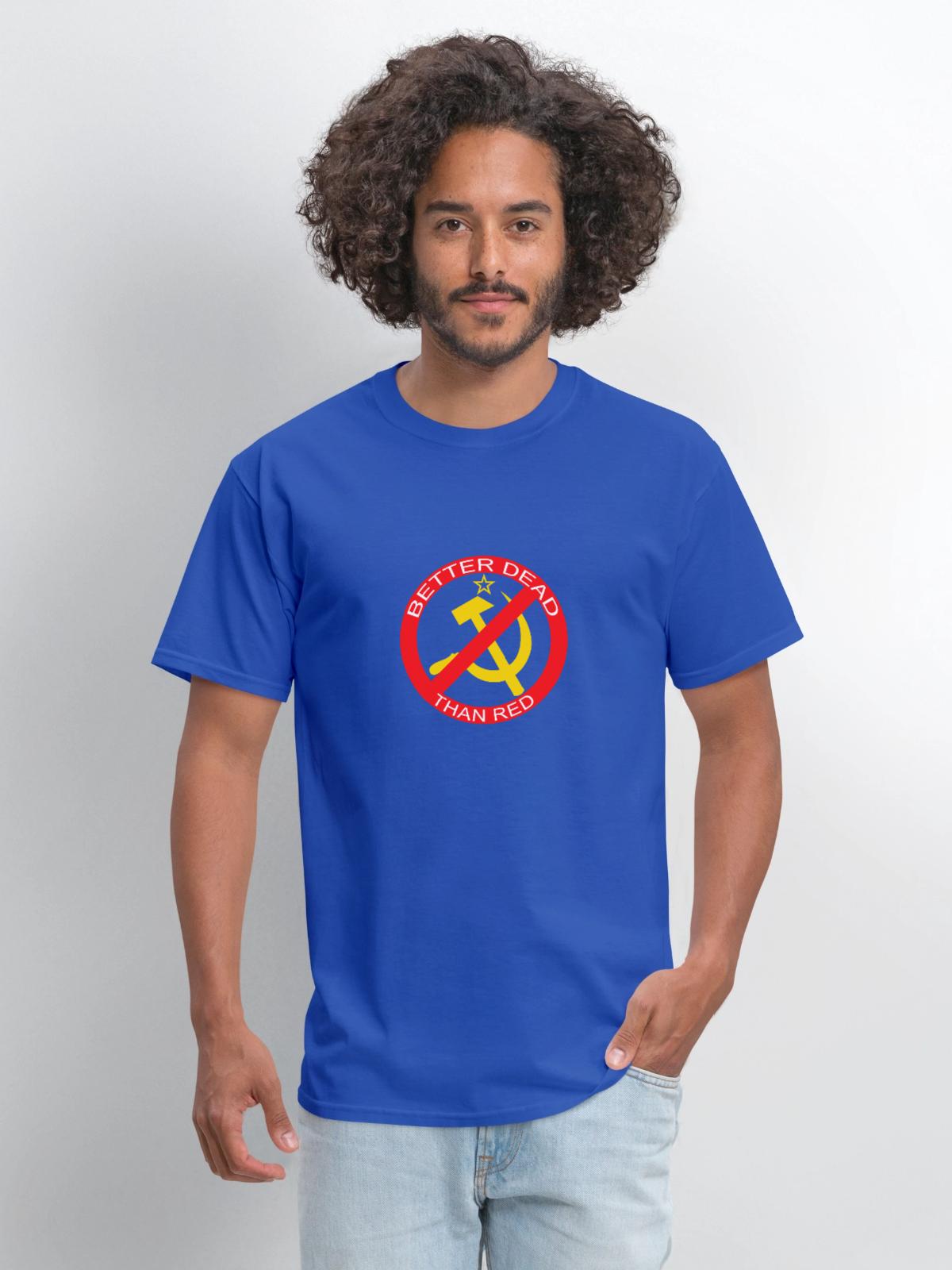 Better Dead Than Red Hammer and Sickle - Men's T-Shirt - royal blue - Front - Jose (178cm)