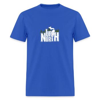 Up North In Michigan Gift Tee - Men's T-Shirt - royal blue - Front - Jose (178cm)