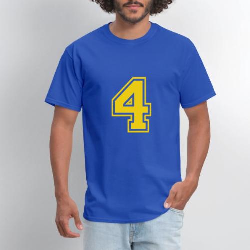 Number 4 in a classic athletic collegiate font - Men's T-Shirt