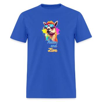 Relax and Live - Men's T-Shirt - royal blue - Front - Jose (178cm)