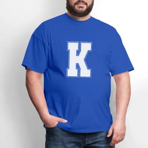 White Letter K – Varsity Alphabet Monogram - Men's T-Shirt