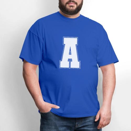 White Letter A – Varsity Alphabet Monogram - Men's T-Shirt