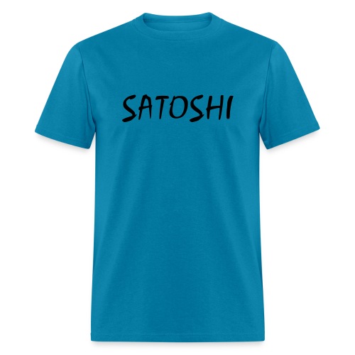 Satoshi only name stroke btc founder nakamoto - Men's T-Shirt