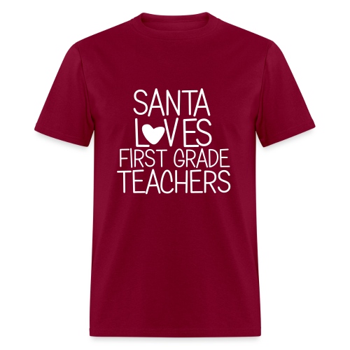 Santa Loves First Grade Teachers Christmas Tee - Men's T-Shirt