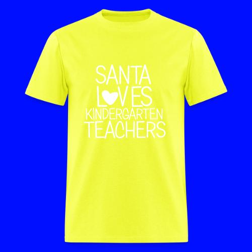 Santa Loves Kindergarten Teachers Christmas Tee - Men's T-Shirt