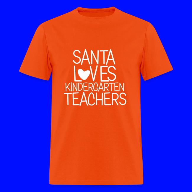 Santa Loves Kindergarten Teachers Christmas Tee