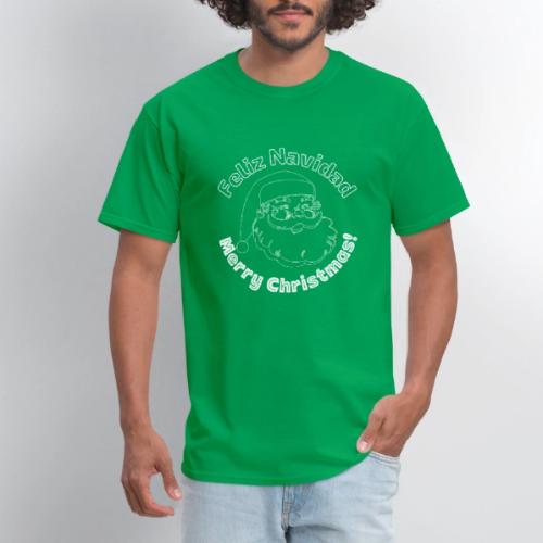 Feliz Navidad Merry Christmas Santa Claus Line Art - Men's T-Shirt