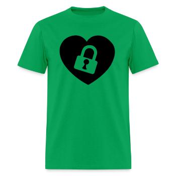 Heart with lock - Men's T-Shirt - bright green - Front - Jose (178cm)