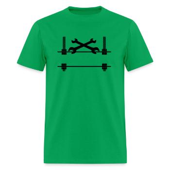 Mechanic logo with two crossed spanners - Men's T-Shirt - bright green - Front - Jose (178cm)