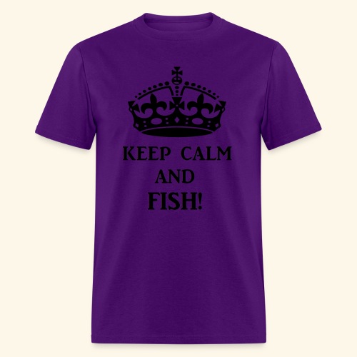 keep calm fish blk - Men's T-Shirt