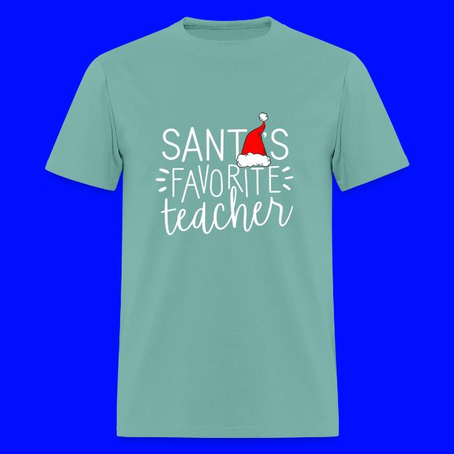 Santa's Favorite Teacher Christmas Teacher T-Shirt