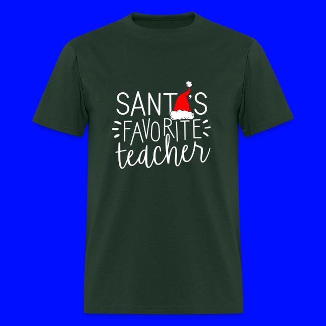 Santa's Favorite Teacher Christmas Teacher T-Shirt