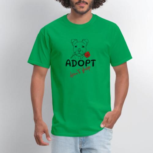 Retro Adopt Dont Shop Cute Puppy Rose Tee - Men's T-Shirt
