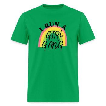 I run a Girl Gang Rainbow Trendy Tee Mom of Girls - Men's T-Shirt - bright green - Front - Jose (178cm)