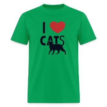 I Love Cats House Cat Kitten Cat - Men's T-Shirt - bright green - Front - Jose (178cm)